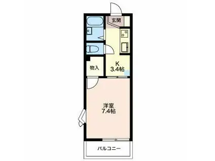 グリーンコーポ西大垣 A(1K/1階)の間取り写真