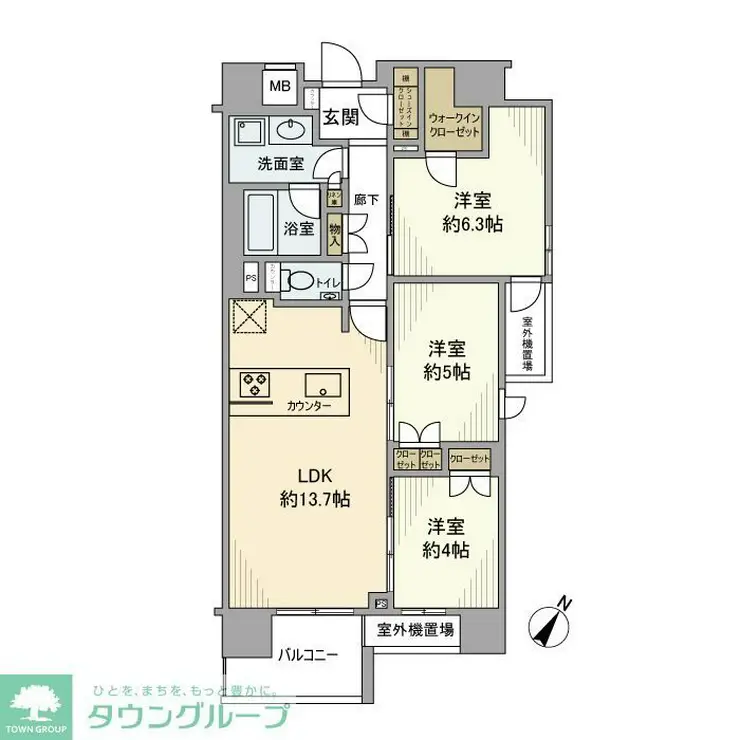 リビオレゾン人形町 6階階 間取り