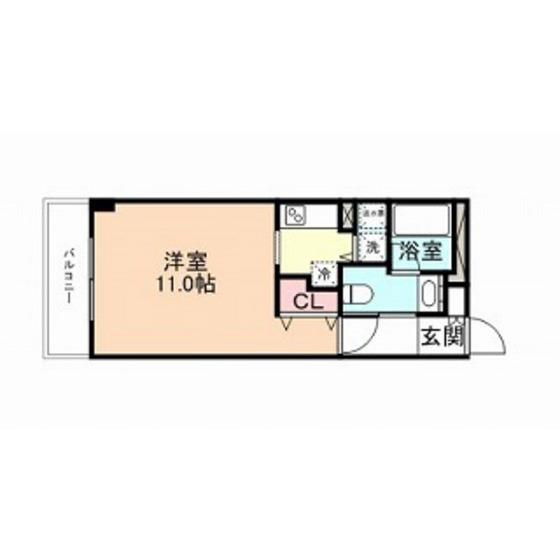 ファーストレーベン新富町(1K/9階)の間取り写真