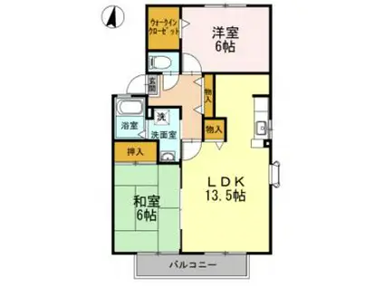 ビューテラス香久山(2LDK/1階)の間取り写真