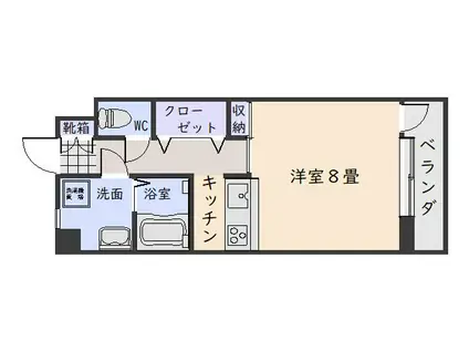 シャーロットタウン(1K/5階)の間取り写真