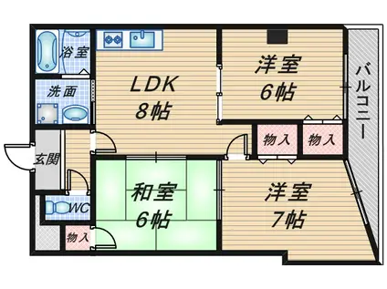 プランドール東豊中II(3LDK/3階)の間取り写真