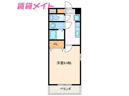 サンクチュアリー亀山(1K/1階)の間取り写真