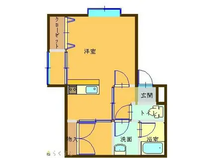 ヒラソル(1K/2階)の間取り写真