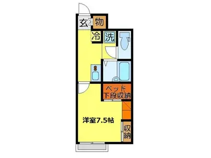 レオパレスサンライズII(1K/1階)の間取り写真