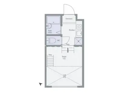 カメゾン(1K/1階)の間取り写真