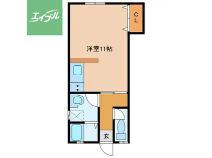 アステール春木(ワンルーム/2階)の間取り写真