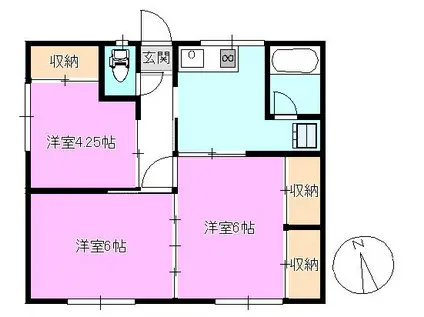 ラフォーレ国分(3K/2階)の間取り写真