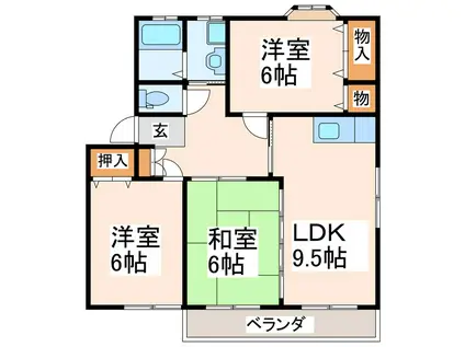 KMKローズ(3LDK/2階)の間取り写真
