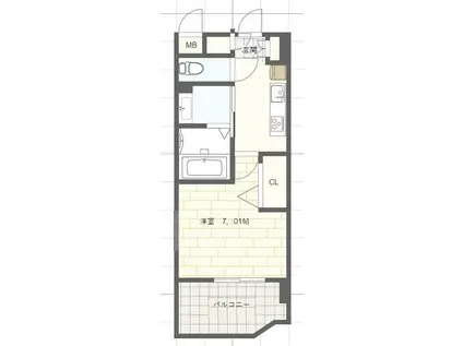 LUXE姫路(1K/9階)の間取り写真