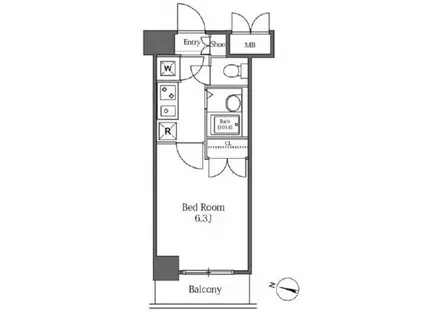LA SANTE広尾(1K/6階)の間取り写真