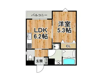 ネクストステージ春日出中(1DK/3階)の間取り写真