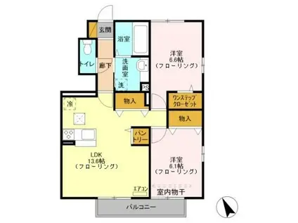 レ.セーナ(2LDK/1階)の間取り写真