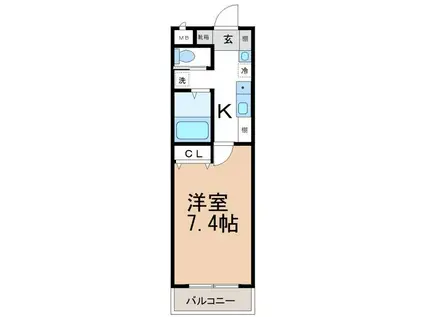 Kビル三河安城本町(1K/4階)の間取り写真