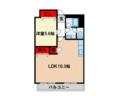 パークサイド橘(1LDK/4階)の間取り写真
