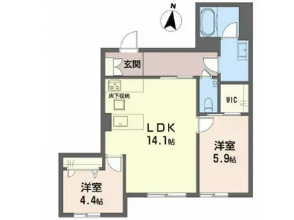 ゼーゲンハウス(2LDK/1階)の間取り写真