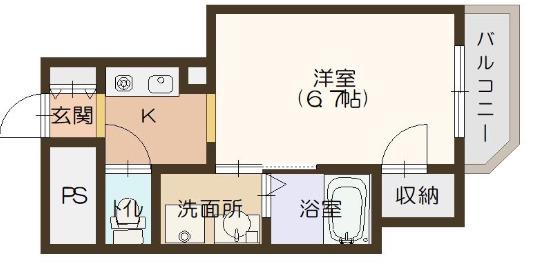 グランパシフィック芦原橋駅前(ワンルーム/3階)の間取り写真