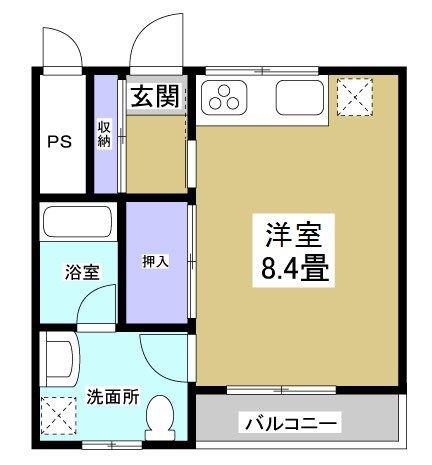 レイク東名V(ワンルーム/1階)の間取り写真