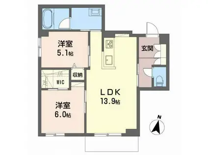 ル・フレーズ(2LDK/1階)の間取り写真