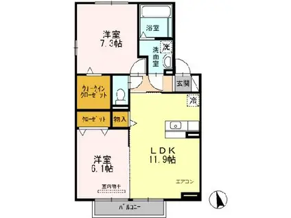 ハルトリーゲル A(2LDK/2階)の間取り写真