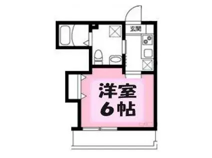 ウエストガーデン八木崎(1K/3階)の間取り写真