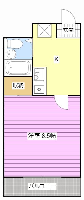 ビクトリアパレス(1K/2階)の間取り写真