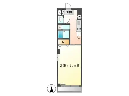 センチュリーパーク広住町(1K/4階)の間取り写真