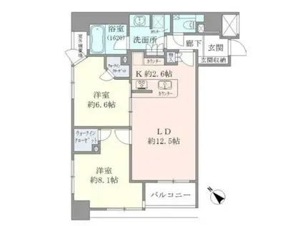 ライオンズシティ東京タイムズプレイス(2LDK/5階)の間取り写真