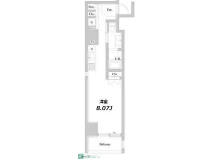 ミリアレジデンス北新宿(1K/4階)の間取り写真