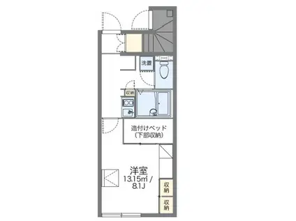 レオパレスたちばな II(1K/1階)の間取り写真