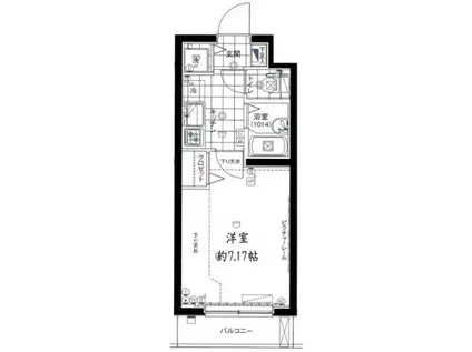 ガリシア江古田(1K/3階)の間取り写真