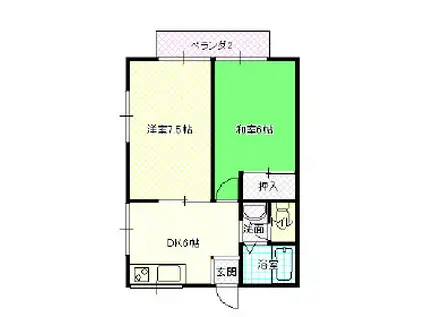 メゾンマキ(2DK/2階)の間取り写真