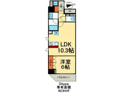 カリーノ入谷(1LDK/7階)の間取り写真