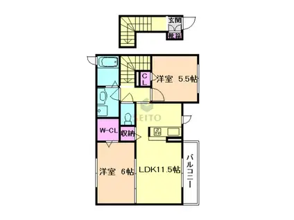 SHAMAISON CYGNUS(2LDK/2階)の間取り写真