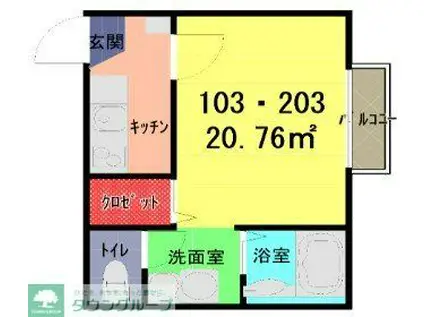 グッドシャインレジデンス久喜(1K/1階)の間取り写真