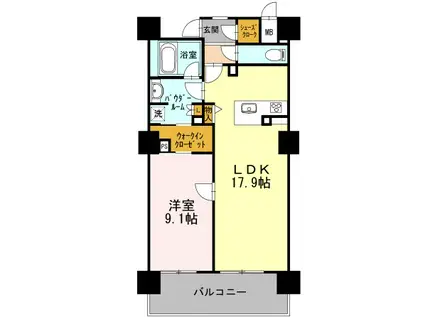 ロイヤルパークスERささしま サウス(1LDK/6階)の間取り写真