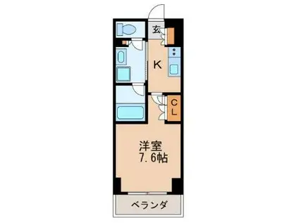 オープンレジデンシア栄 THE COURT(1K/8階)の間取り写真