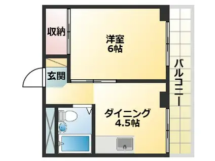 メゾンラベール(1DK/3階)の間取り写真