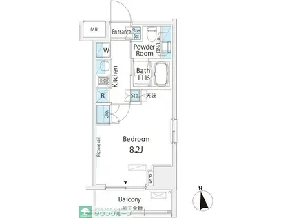 BELLE VUE 浅草橋(1K/3階)の間取り写真