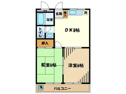 アメニクスM(2DK/3階)の間取り写真