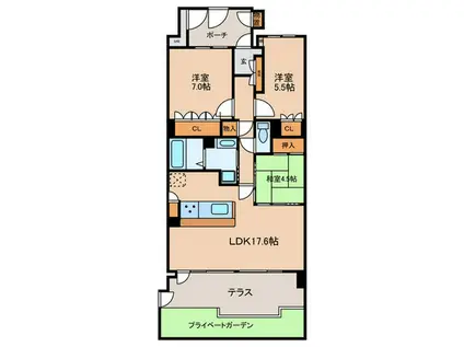 モアグレース今伊勢駅前II(3LDK/1階)の間取り写真