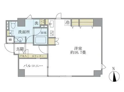 麹町レジデンス(ワンルーム/2階)の間取り写真