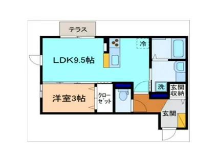 ラ・メゾン・ド・モント(1LDK/1階)の間取り写真