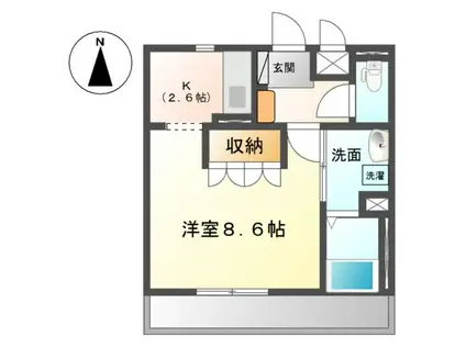 エスポワール(1K/2階)の間取り写真