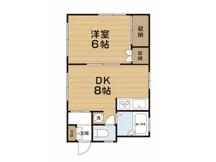 ゾネ・ハウス(1DK/2階)の間取り写真