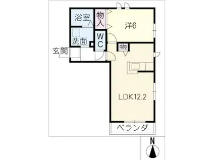 サンライズ穂波(1LDK/3階)の間取り写真