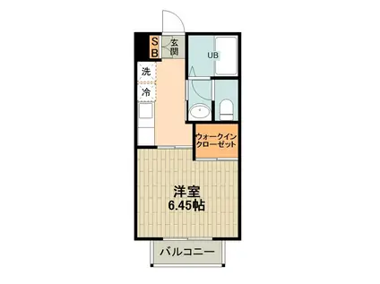 シャンテ武蔵野(1K/1階)の間取り写真