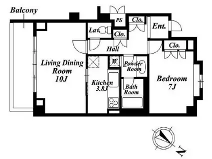 ガーデン渋谷氷川(1LDK/3階)の間取り写真