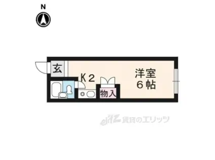 パインフィールド北白川1(1K/2階)の間取り写真