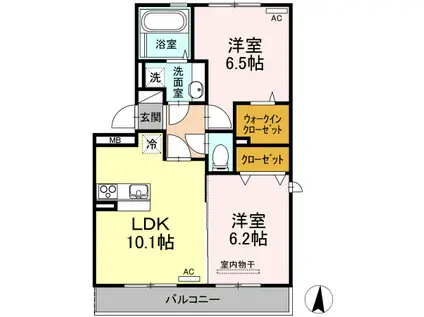 アーブルヒルズ(2LDK/3階)の間取り写真